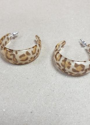 Серьги-кольца "леопард "
