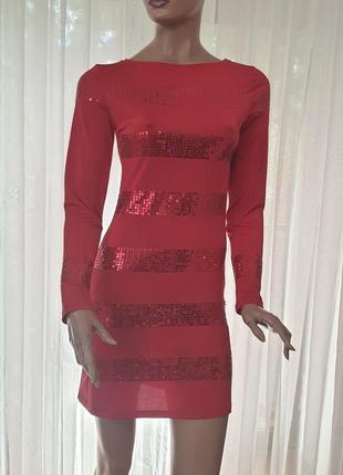 Сукня club donna туреччина пайетки червоне платье нарядное
