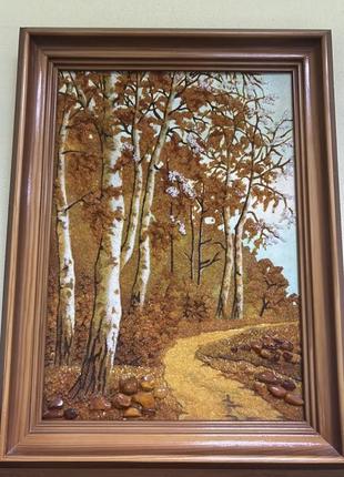 Картина з бурштину берези.