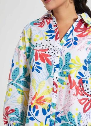 Zara  поплин рубашка с винтажным узором в стиле ретро1 фото
