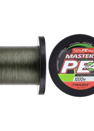 Шнур select master pe 1000m (темно-зелений) 0.27mm 33kg