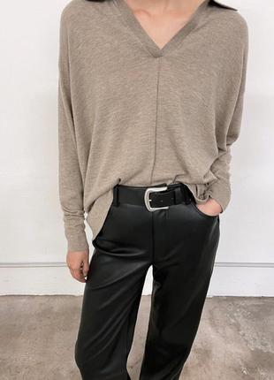 Шерстяной мериносовый свитер поло zara