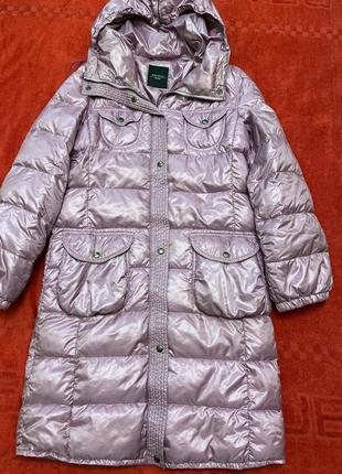 Роскошный пуховик с капюшоном max mara