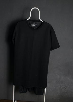 Футболка the narrows oversized black удлиненная длинная в сетку