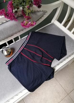 Темно-синие коттоновые, хлопковые, хлопковые трусики боксеры sloggi men match short c2p