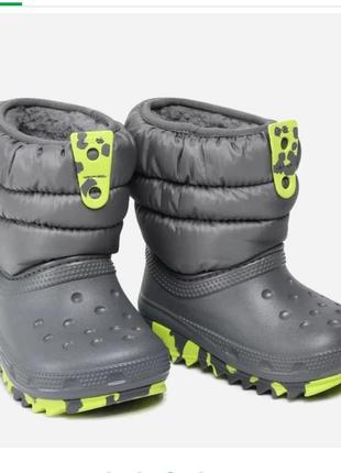 Зимові дитячі чобітки crocs neo puff розмір 11 або 28 29