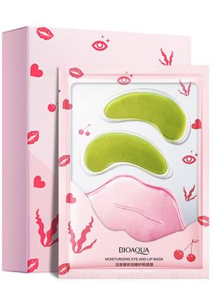 Набор гидрогелевых патчей для кожи вокруг глаз и губ, bioaqua moisturizing eye and lip mask