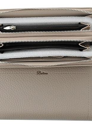 Гаманець жіночій 200*100мм на блискавці шкіра сірий 9705-019