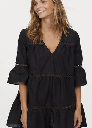 H&amp;m свободное стильное пляжное платье туника из хлопка