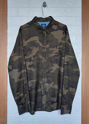 Винтажная рубашка защитная милитари хаки камо от americana aagle outfitters classic fit батист 🦅 наш 48-50р