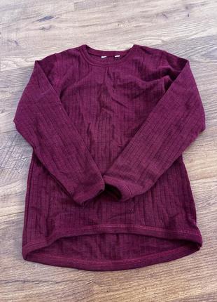 Кофта, реглан, термобелье, меринос 100%, merino wool 116-122