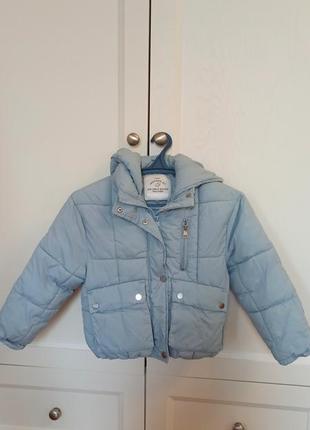 Куртка george голубая, 7-8 лет, деми, теплая зима, ткань жатка