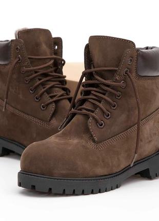 Ботинки чоловічі тімберленд timberland brown, мужские зимние ботинки тимберленд, черевики зимові