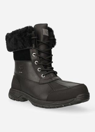 Кожаные зимние черные спортивные ботинки угги оригинал на овчине ugg butte ll cwr waterproof 37 размер