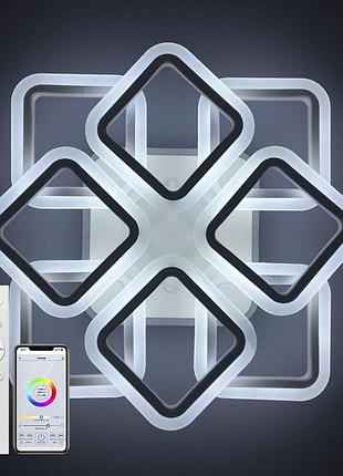 Люстра светодиодная 517 light 3color с пультом 144вт белая