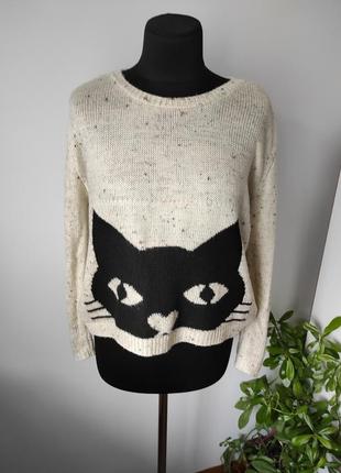 Милый свитер оверсайз с котиком 10 р от new look