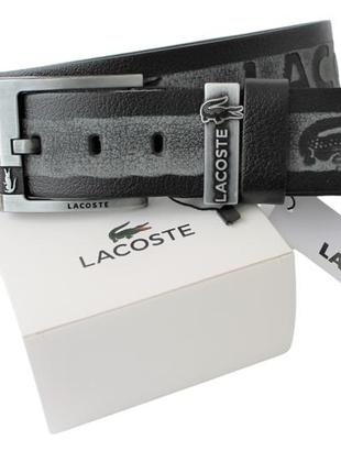 Мужской кожаный ремень для джинсов lacoste