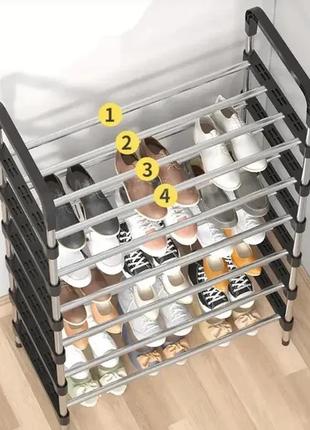 Полиця для взуття shoe rack 6 полиці2 фото