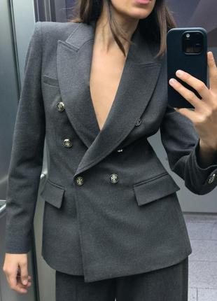 Женский двубортный блейзер zara new