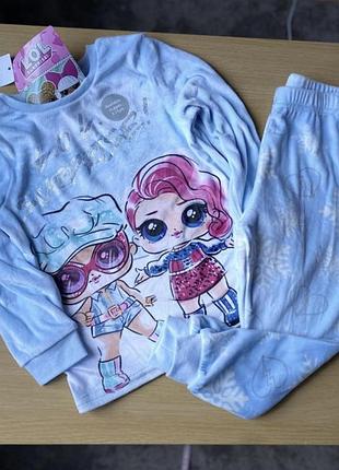 Флісова піжама з лолами від george , тепла флісова піжама 3/4 роки