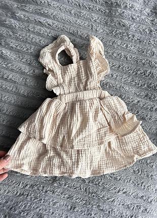 Муслиновый сарафан хорош для девочки 3-6 месяцев