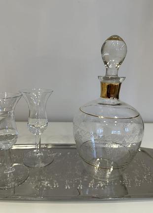 Вінтажні свічники у вигляді чарочок з кришталю, німеччина