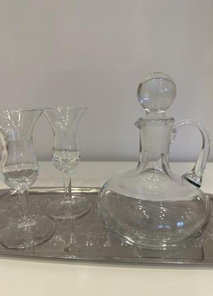 Вінтажні свічники у вигляді чарочок з кришталю, німеччина