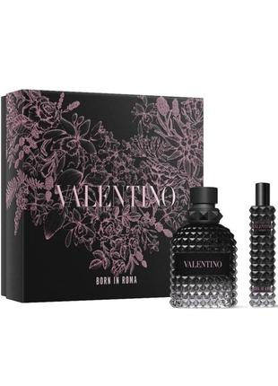 Подарочный набор для мужчин valentino uomo born in roma (50 мл - туалетная вода (edt) + 15 мл - туалетная вода (edt)
