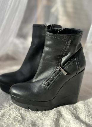 Albano ботинки, ботильоны, ботинки на танкетке итальялия черная кожа 36 размер