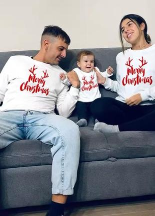 Новогодний фемели лук family look свитер свитшот для всей семьи новогодняя фотосессия детский свитер белый новый год