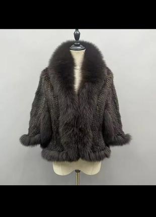 Натуральное пончо из песца