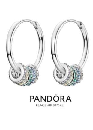 Серьги серебро оригинальные стильные кольца трансформеры silver_pandora
