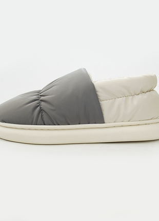 Зимние тапочки мужские с утеплением тапочки серые с белым highway 40-49