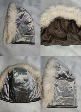 Капюшон оксамитовий із песцем на жіночу куртку