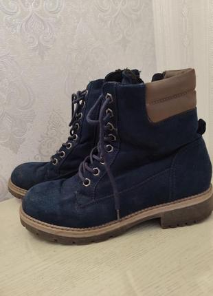 Зимние замшевые сапожки