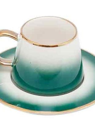 Набір подарунковий чашка + блюдце + ложка тонована 3244