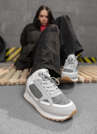 Зимние женские кроссовки nex  grey /white cx1770-4 вт7714(13 - 01)