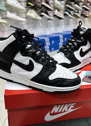 Жіночі шкіряні високі кросівки nike dunk high retro jordan оригінал