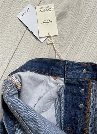 Жіночі сині короткі шорти mango тренд 2024 джинсовые шорты с бахромой по низу4 фото