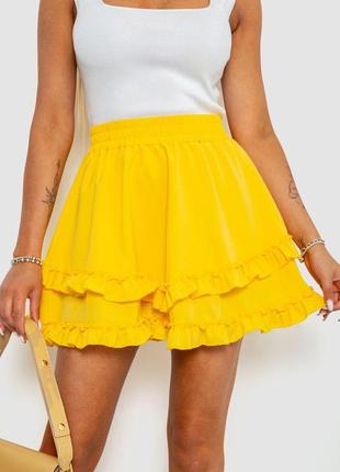 Юбка однотонная короткая, цвет желтый, размер l-xl fa_010176
