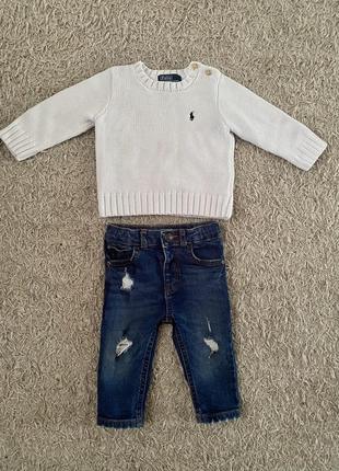 Кофта polo ralph lauren , джинси , комплект для хлопчика 6-12 м
