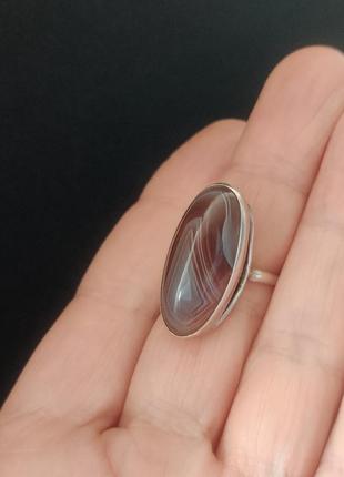 Серебряное кольцо кольца агат