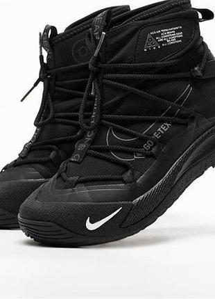 Подростковые зимние кроссовки nike acg terra antarktik gore-tex black крутое зимнее высокие кроссовки найк для мальчика чёрные