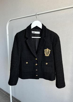Твидовый пиджак-жакет zara