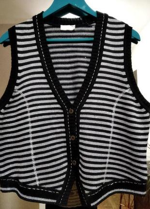 Розкішна  ❄️❄️❄️ безрукавка з мериносової вовни з люрексовою ниткою.великого розміру