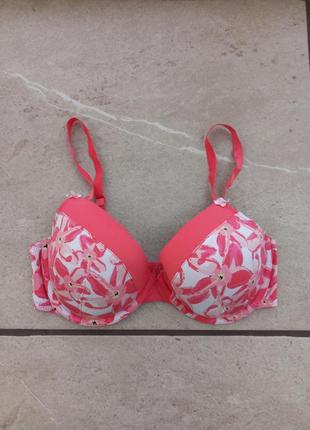 Бюстгальтер skintoskin розовый цветочный принт базовый лифчик бюстгалтер