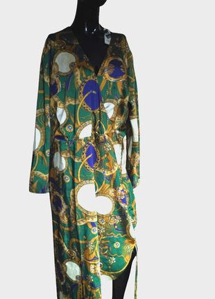 Стильное асимметричное платье в принт 52 размер