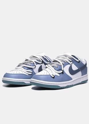 Женские кроссовки nike sb dunk low blue white v3 v / smb