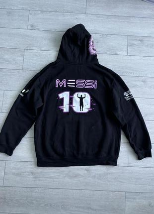 Худі мессі leo messi x hard rock xl хл чорна кофта кенгурушка оригінал