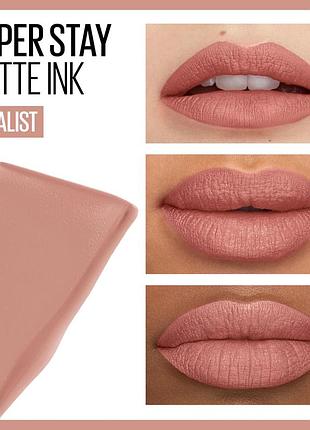 Maybelline new york superstay matte ink liquid lipstick жидкая помада тон 05.